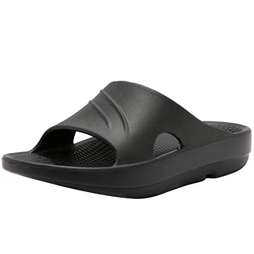 [KUROO] スリッパ サンダル フットリリース 土踏まず アーチサポート 厚底 男女兼用 ブラック, 26.0~27.5 cm